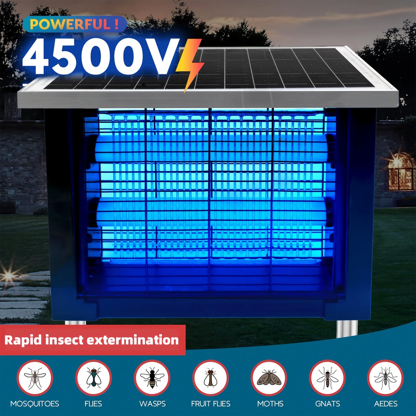 Solar Bug Zapper USB Charging Dual Mode Pest Control