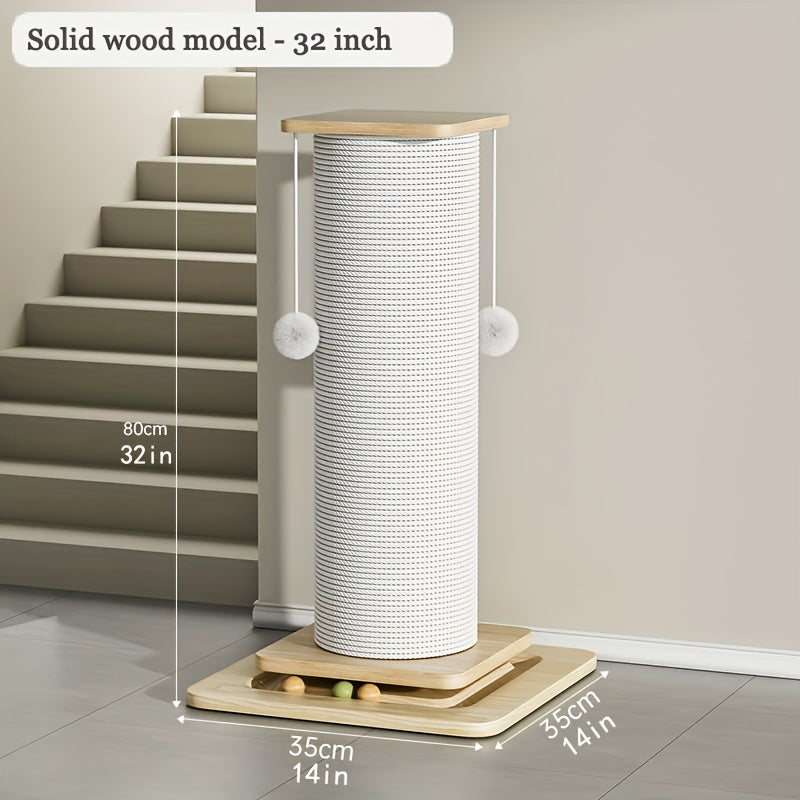 Vertical Sisal Cat Scratching Post With Hanging Ball Toy