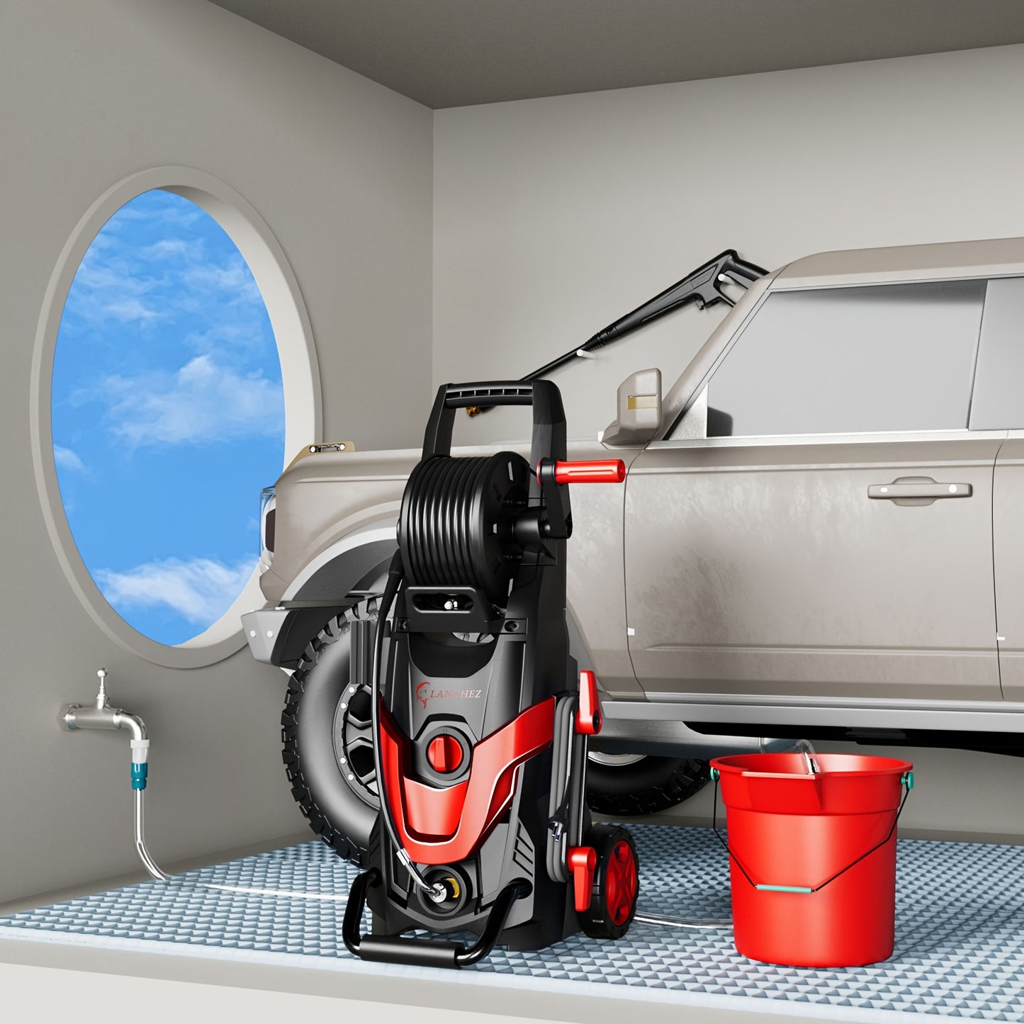 Electric High Pressure Washer 4800 PSI 3.2 GPM With Nozzles