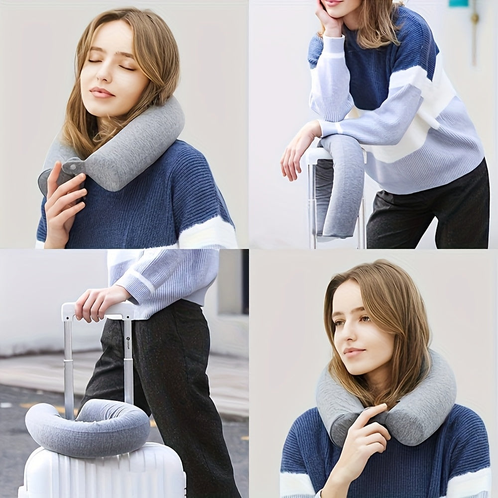 Memory Foam Neck Pillow With Adjustable Curved Design