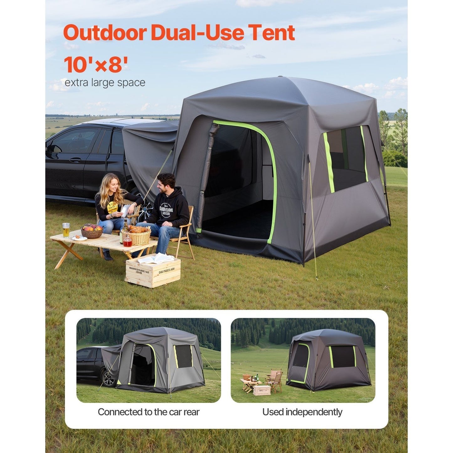 SUV Camping Tent With 2 Doors Waterproof For 5 To 8 Person