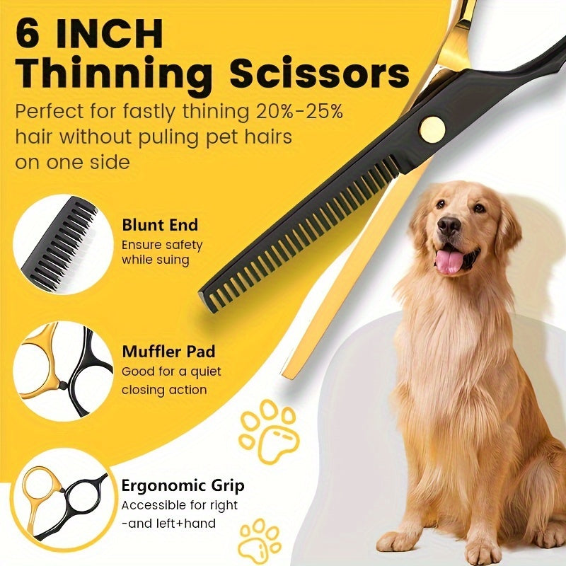 Dog Grooming Scissors Kit EightInOne With Safety Round Tip