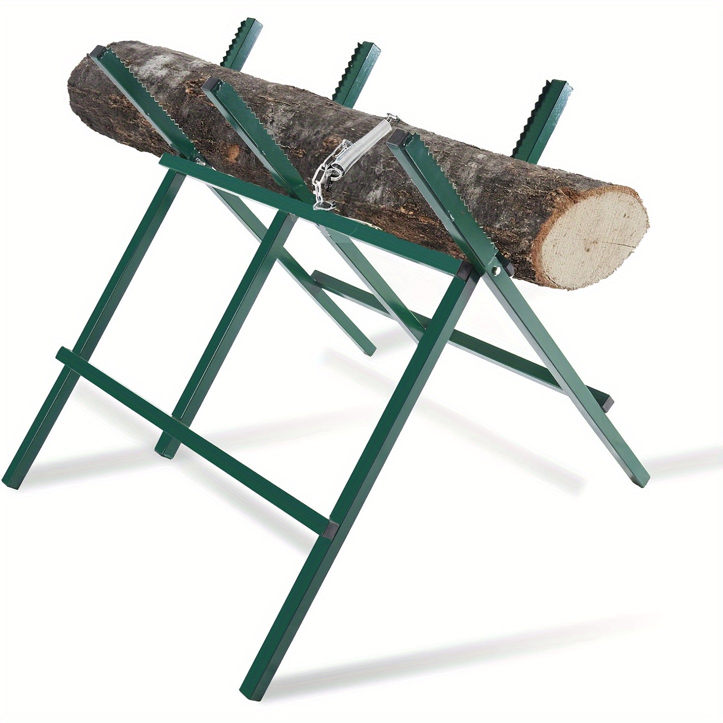 Foldable Steel Log Sawhorse for Easy Chainsaw Cutting