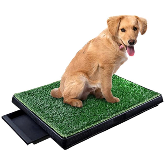 Indoor Outdoor Dog Potty Grass Training Mat With Baffle