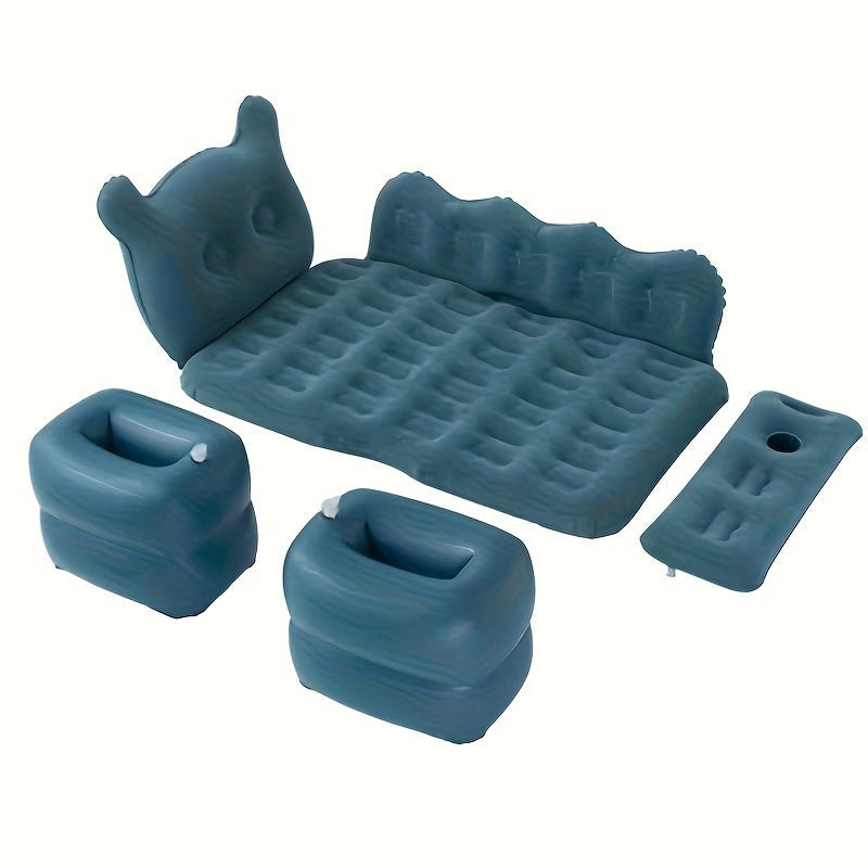 Bear Shaped Inflatable Car Bed For Rear Seat Travel PVC