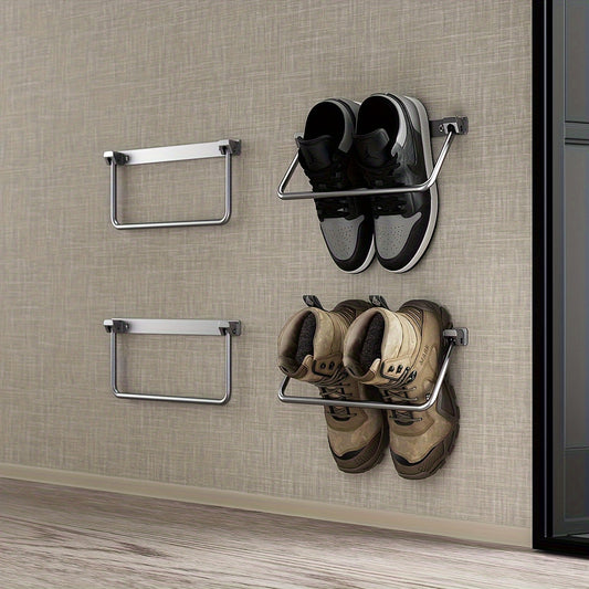 Aluminum RV Shoe Rack Wall-Mounted Organizer for Efficient Storage