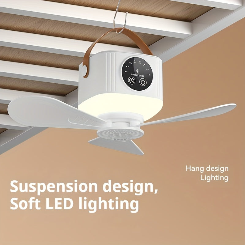 Portable USB Rechargeable Ceiling Fan With Night Light