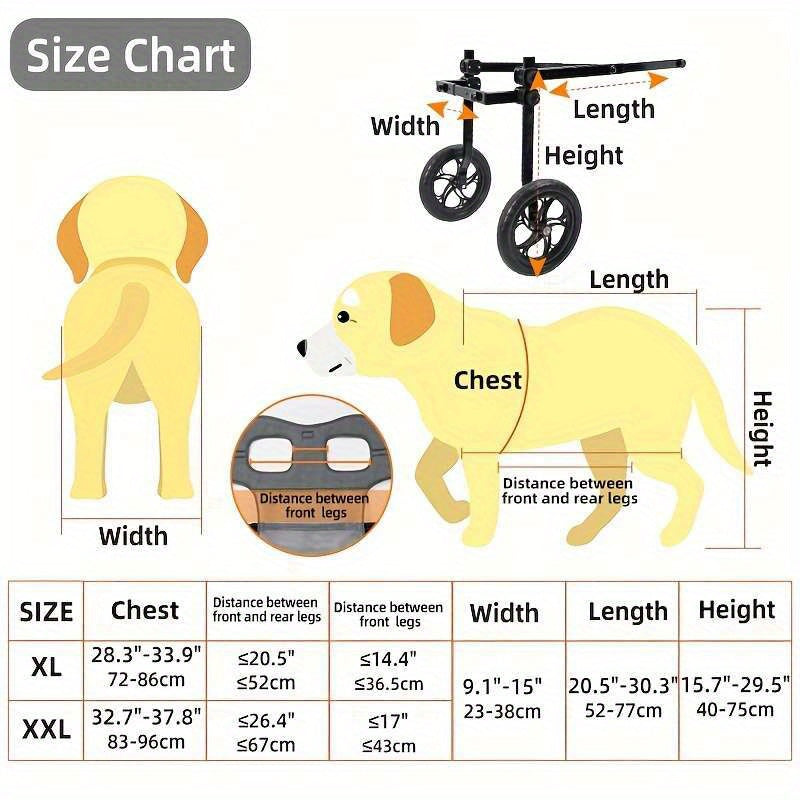 DogLemi Adjustable Wheelchair for Dogs with Hind Leg Mobility