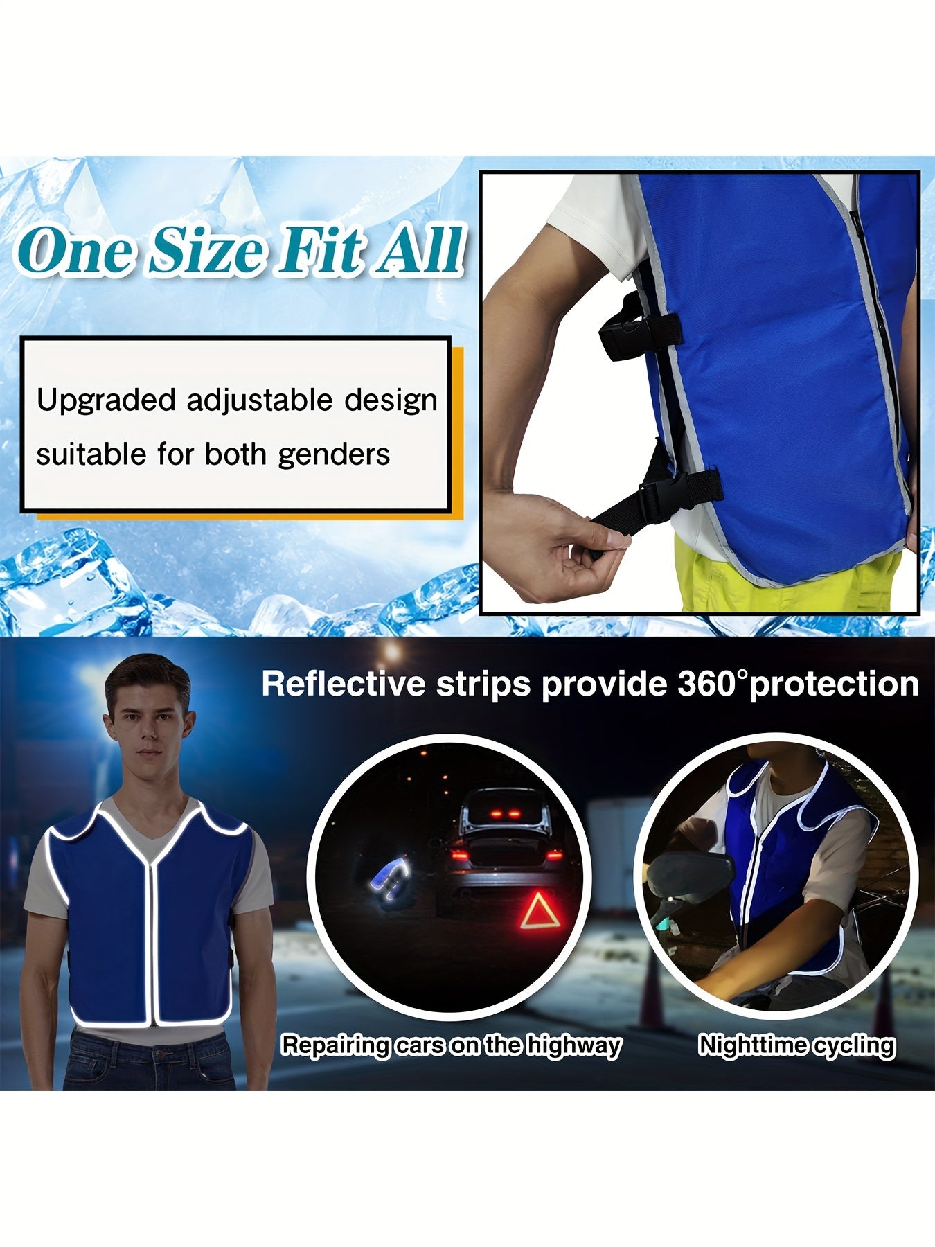 Cooling Vest With Ice Packs For Hot Weather Work Adjustable