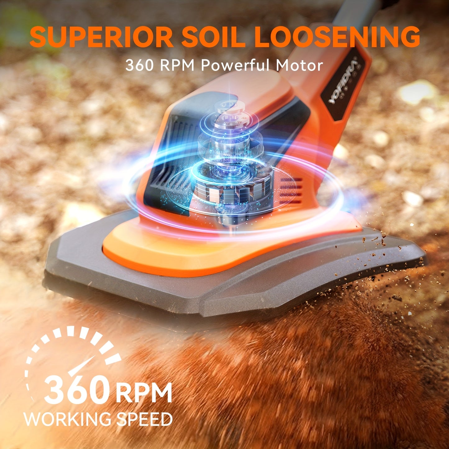 21V Cordless Tillage Machine With Two Batteries And Charger