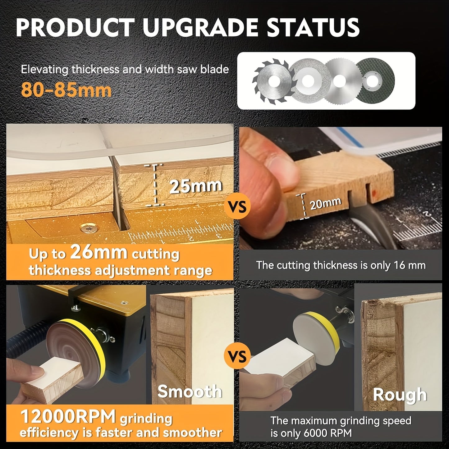 Table Saw Crafting With Dual 795 Motors 200W 12000 RPM