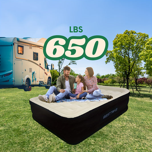 Deluxe Double Inflatable Mattress With Built In Pump Camping