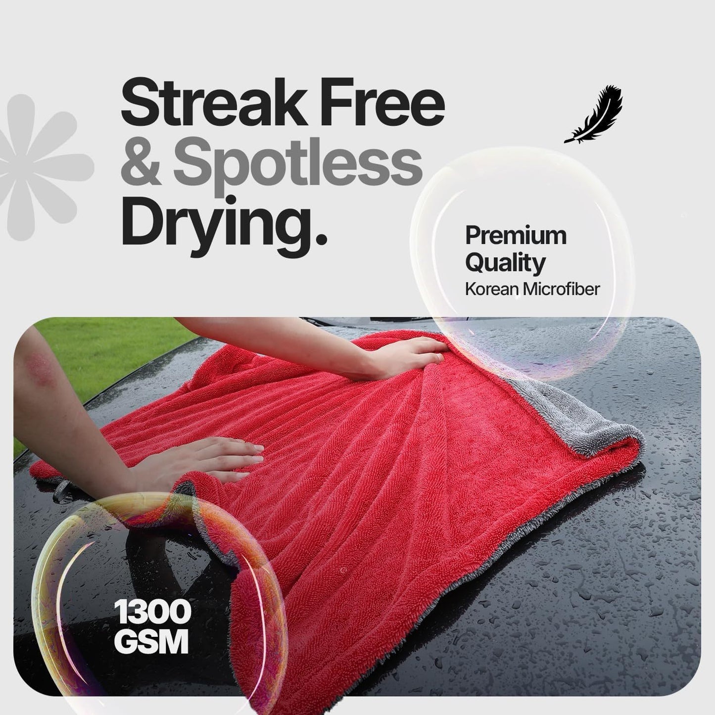 Double Twisted Loop Quick Drying Car Towel For Detailing