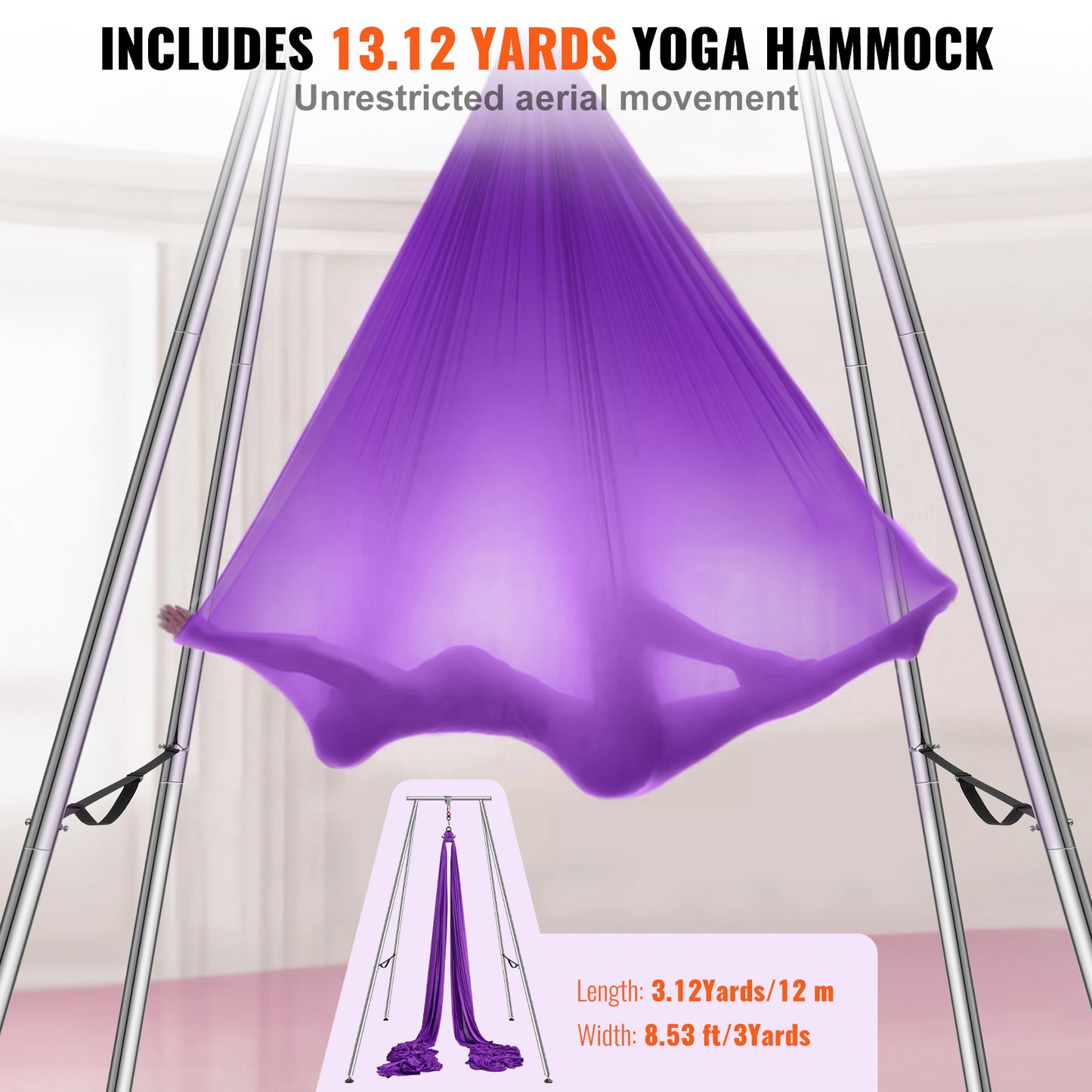 VEVOR Aerial Yoga Frame with Professional Yoga Hammock