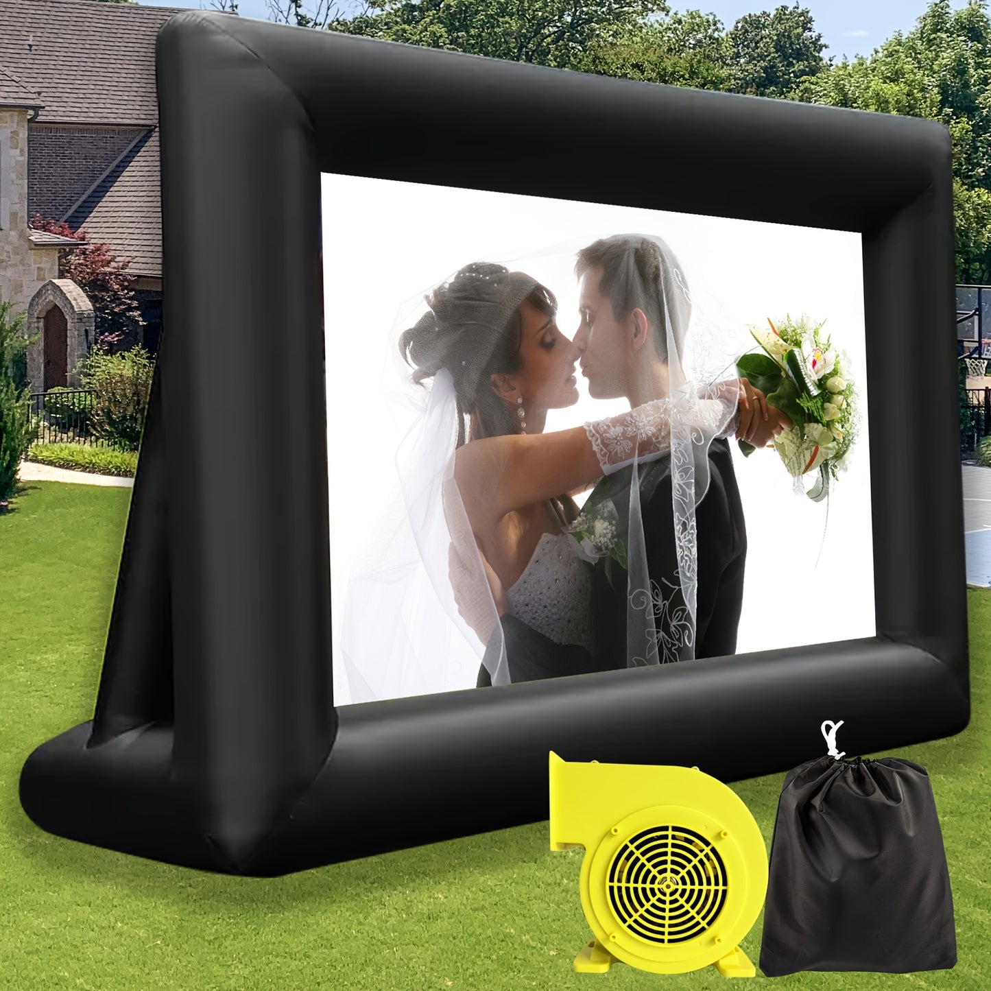 Inflatable Outdoor Movie Screen for Backyard Fun and Entertainment