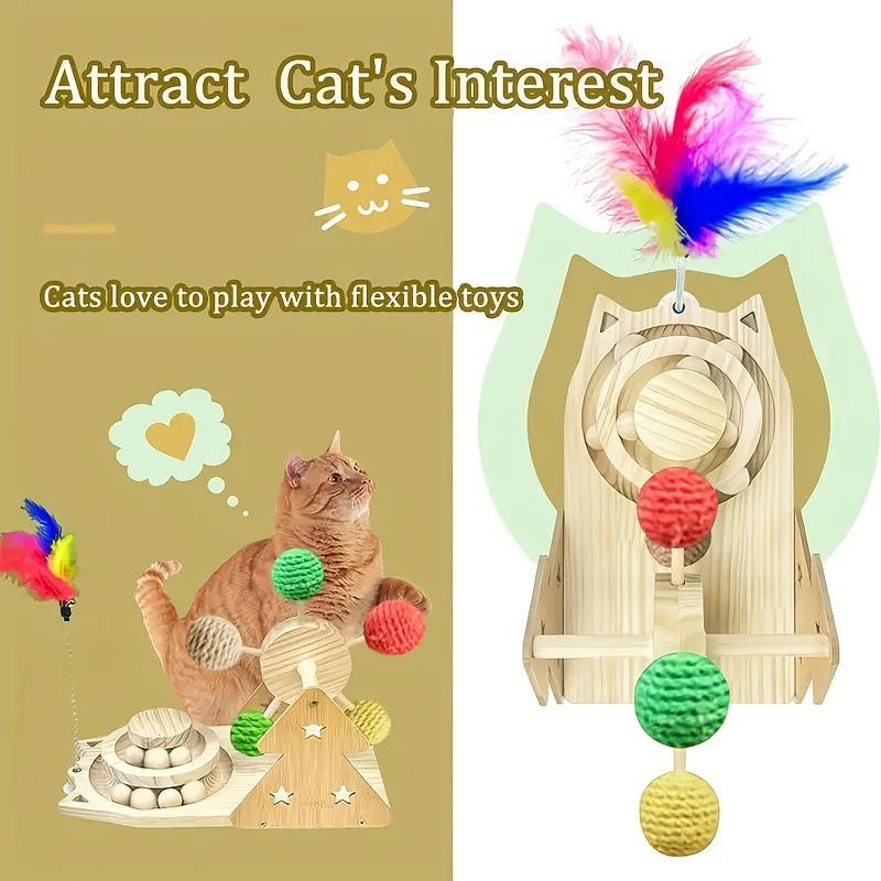 Versatile Interactive Cat Toy Set With Ferris Wheel