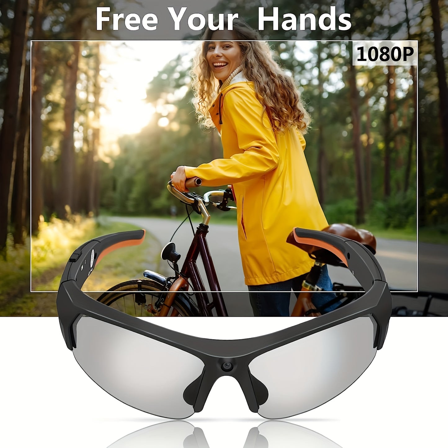 1080P Smart Glasses Camera 32GB Storage And USB Rechargeable Battery