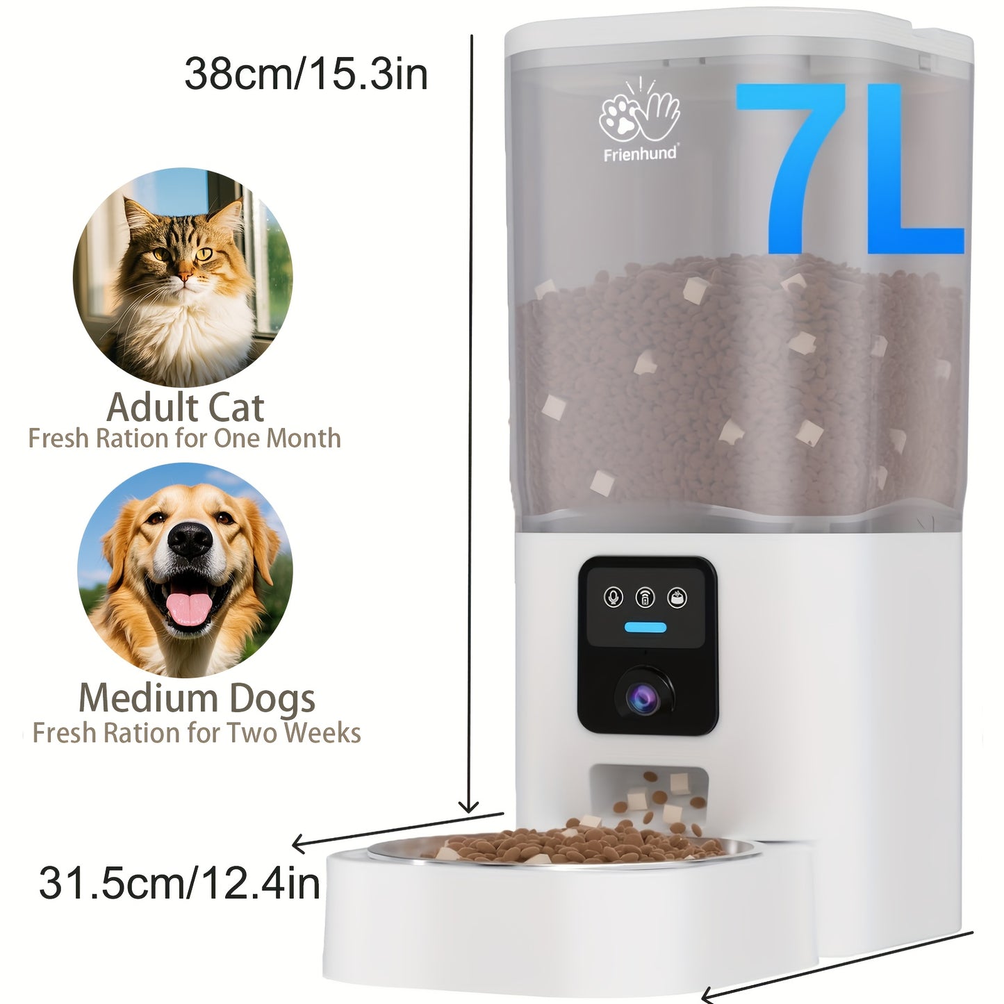 Automatic WiFi Pet Feeder for Cats and Dogs