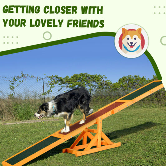 Wooden Dog Agility Seesaw Weather Resistant Training Gear