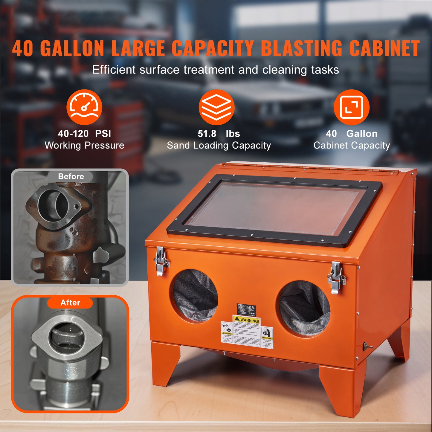 Portable Benchtop Sand Blasting Cabinet With Nozzles