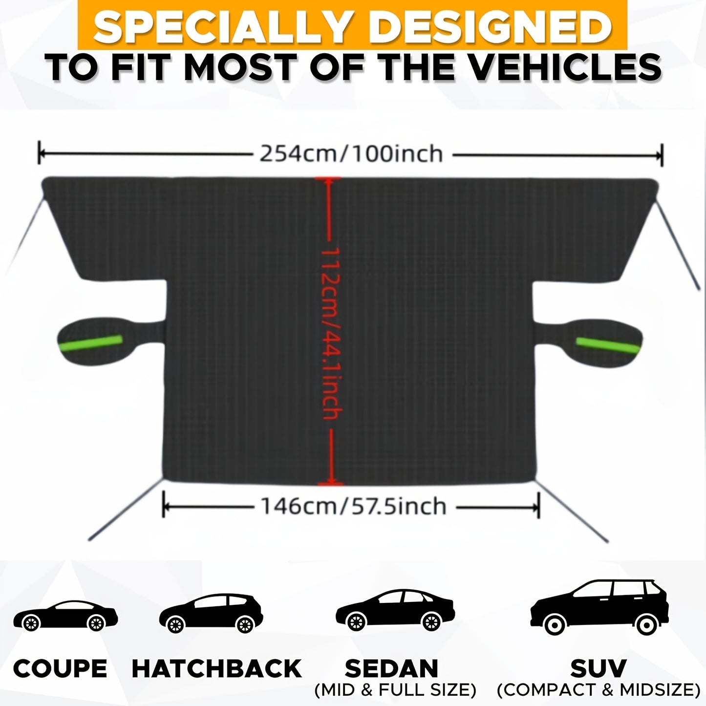 Universal Car Snow Shield Three In One Magnetic Mirror Cover