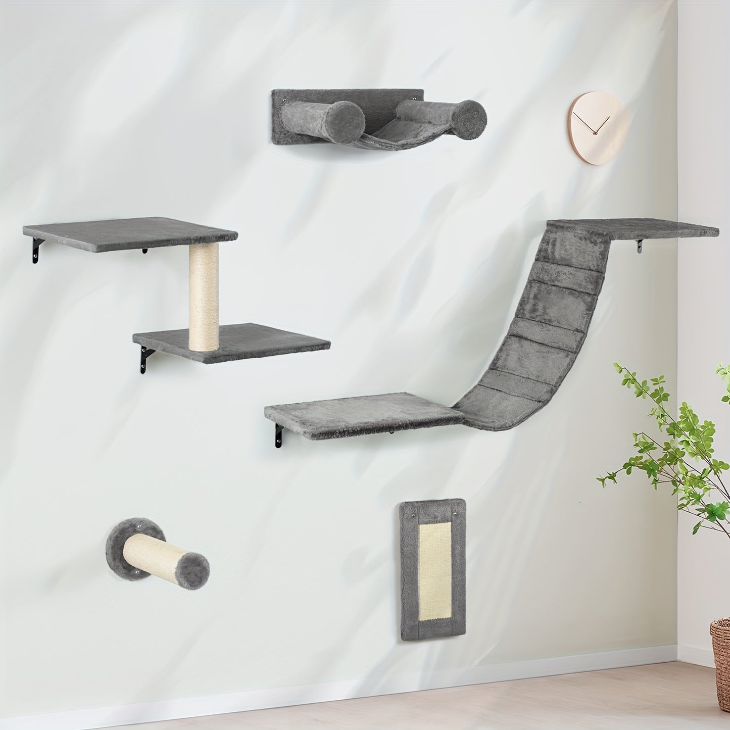 Modern Cat Wall Shelves 5pcs Cat Climber Floating Perch Set