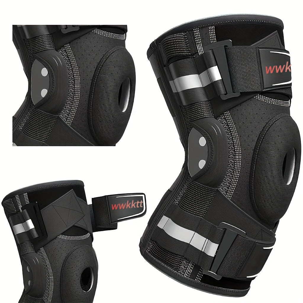 Knee Brace Hinged Support With Fixation System For Runners