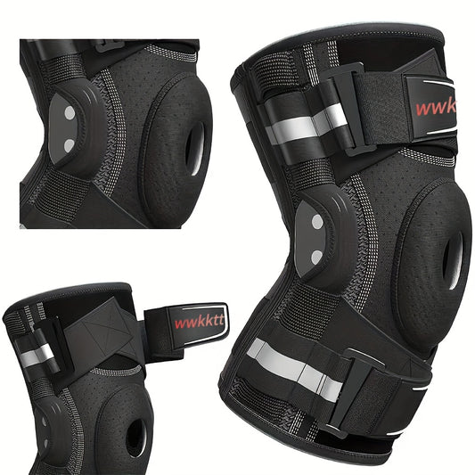 Knee Brace Hinged Support With Fixation System For Runners