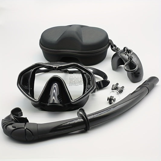 Anti Fog Waterproof Adult Snorkel Set Large View Glass Mask