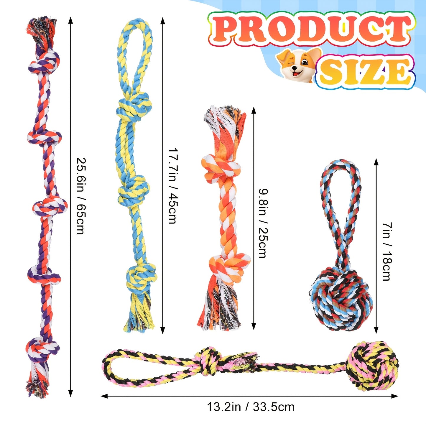 Heavy Duty Dog Rope Toys For Aggressive Chewers 15 Pack