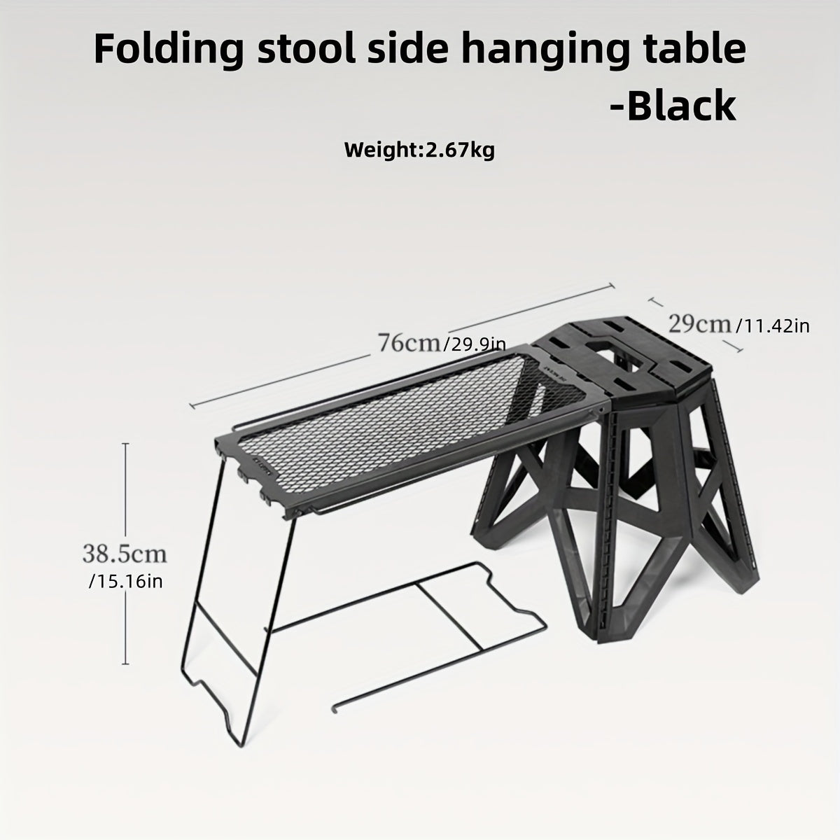 Folding Camping Table with Multi-Functional Storage and Hanging Features