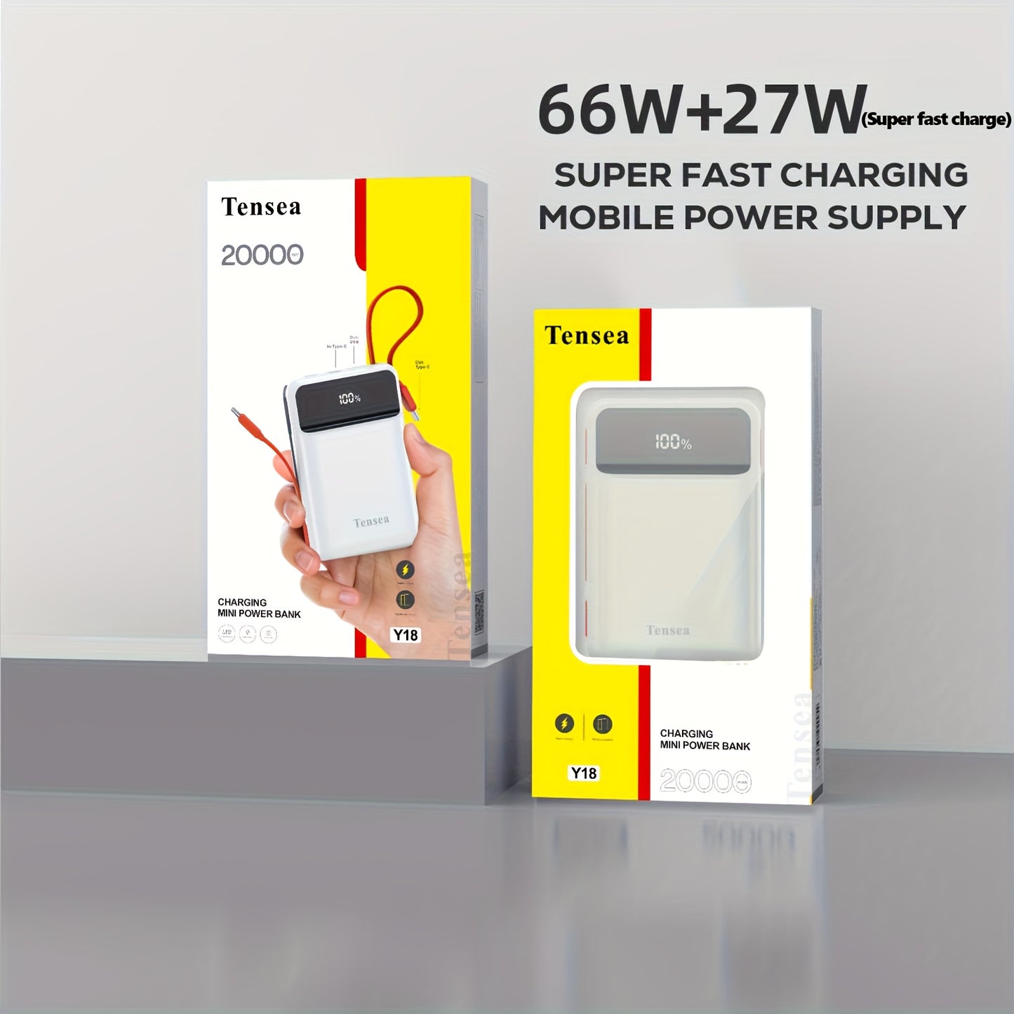 High Capacity Pocket Power Bank 20000mAh USB Type C Charge