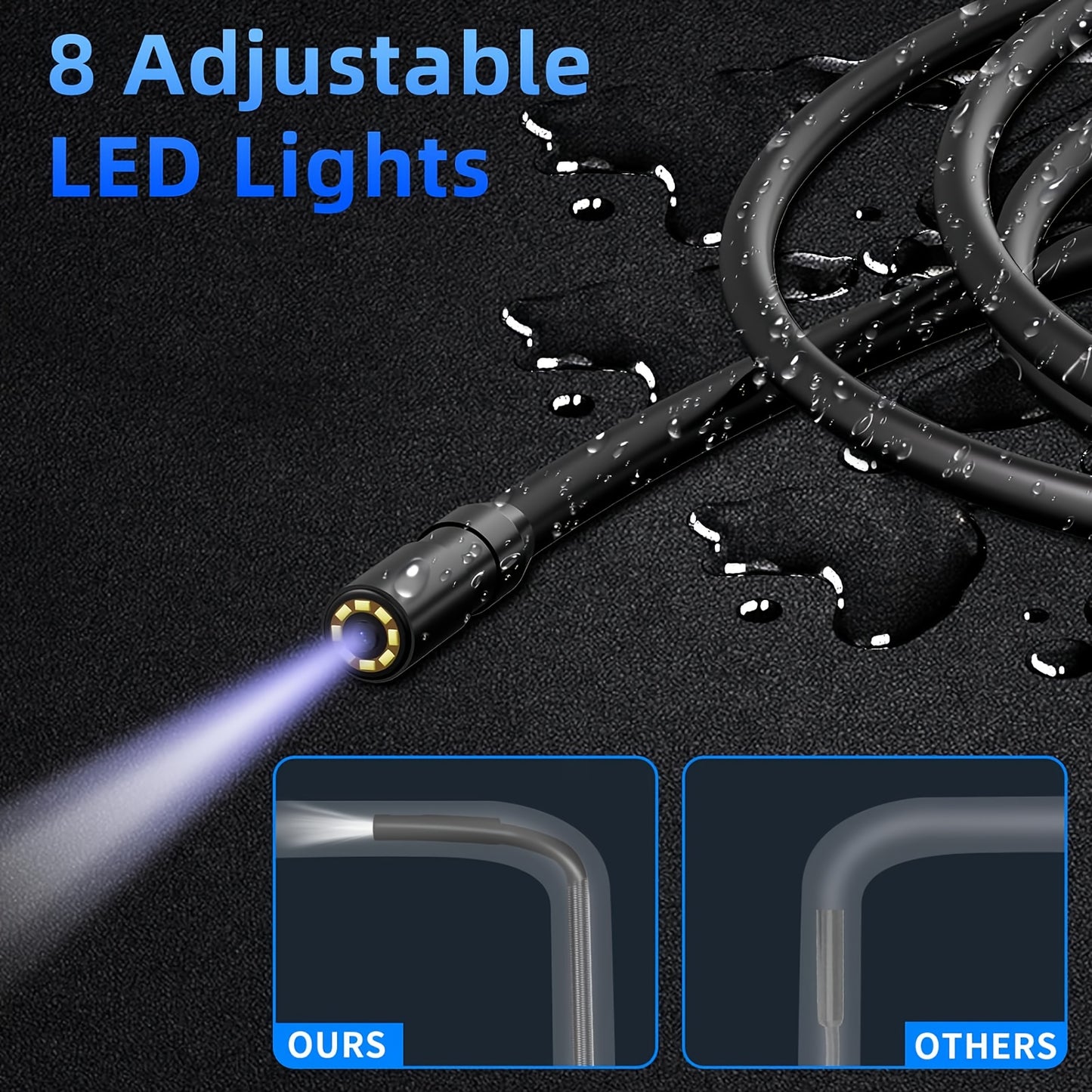 LED 1080P Endoscope Camera with 4.3 Inch LCD Screen and Light