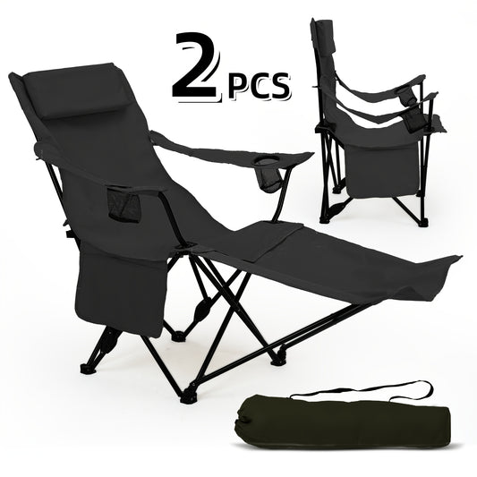 Two Pack Portable Folding Camping Chair With Carrying Bag