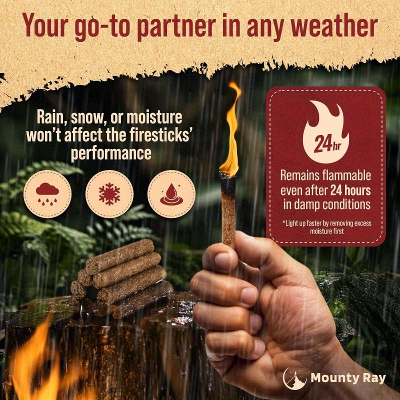 Natural Odorless Fire Starter Sticks All Weather Camping