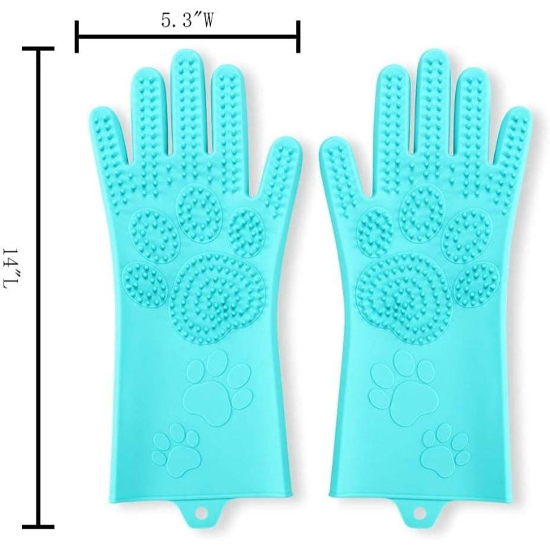 Pet Grooming Magic Gloves With Thick High Density Bristles