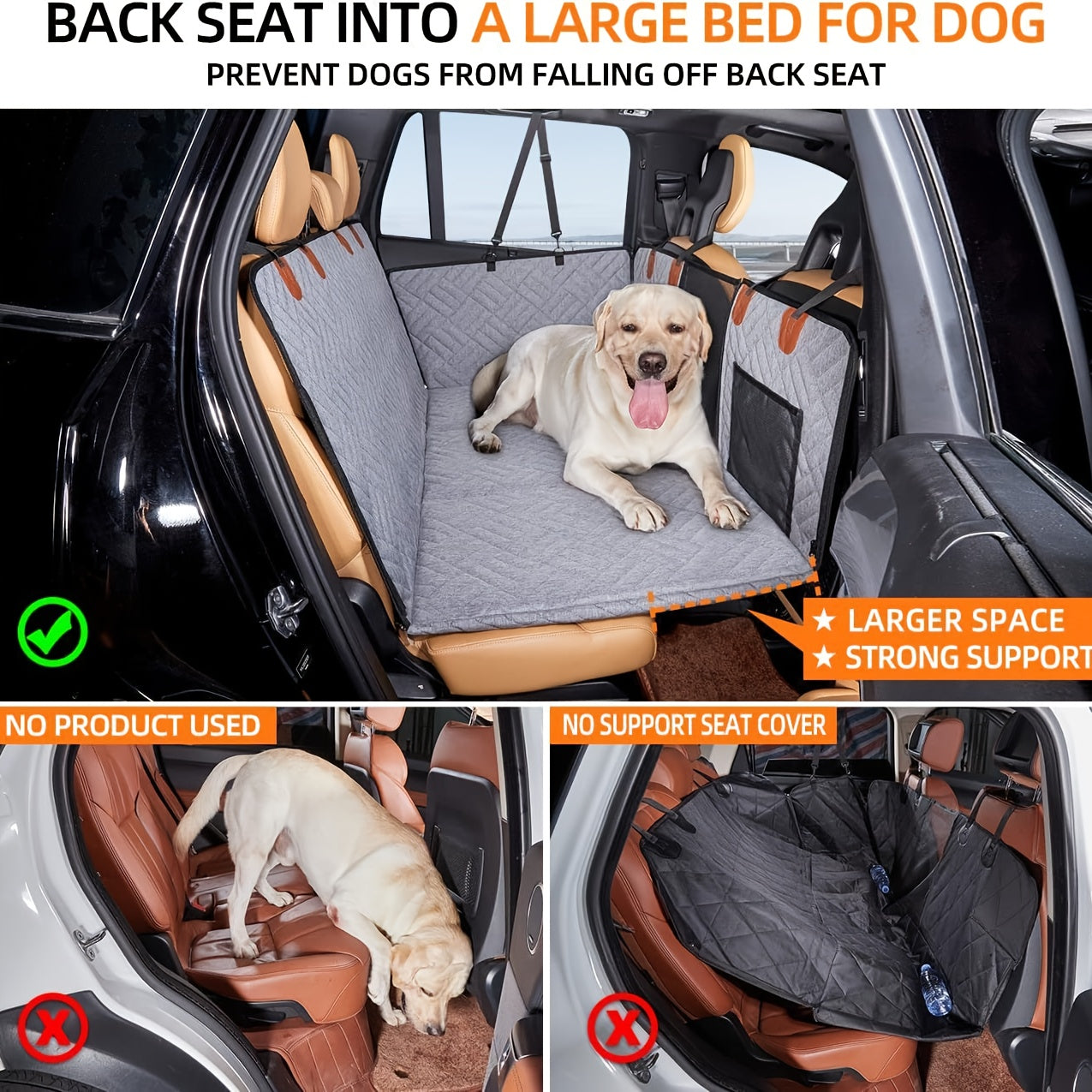 Heavy-Duty Waterproof Dog Car Seat Extender and Protector