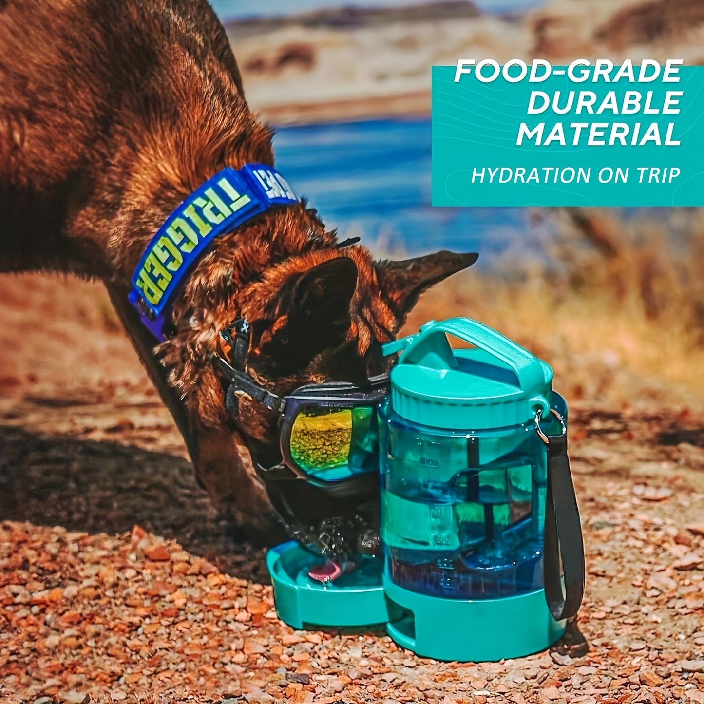 Lesotc Dog Water Dispenser Bowl Travel Bottle For Outdoors