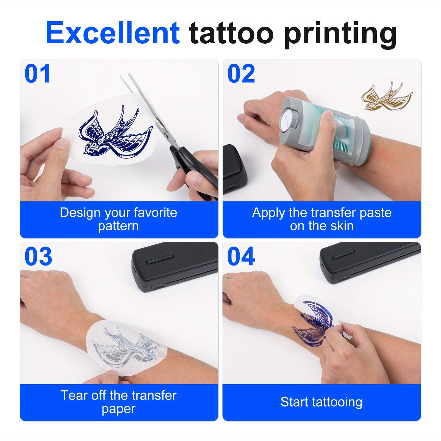 Portable Inkless Thermal Printer For Wireless Mobile Print