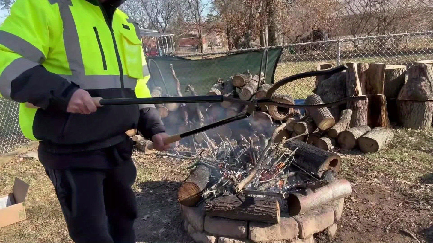 Heavy Duty Firewood Grabber Tongs for Campfire and Bonfire