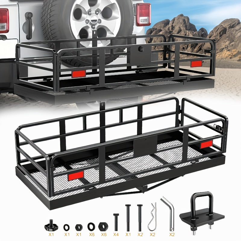 Hitch Cargo Basket for SUVs and Trucks Foldable Heavy Duty
