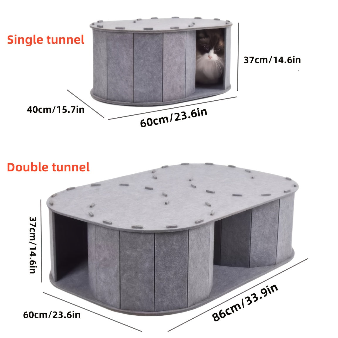 Felt Pet Nest Tunnel Bed with Scratching Board and Toy