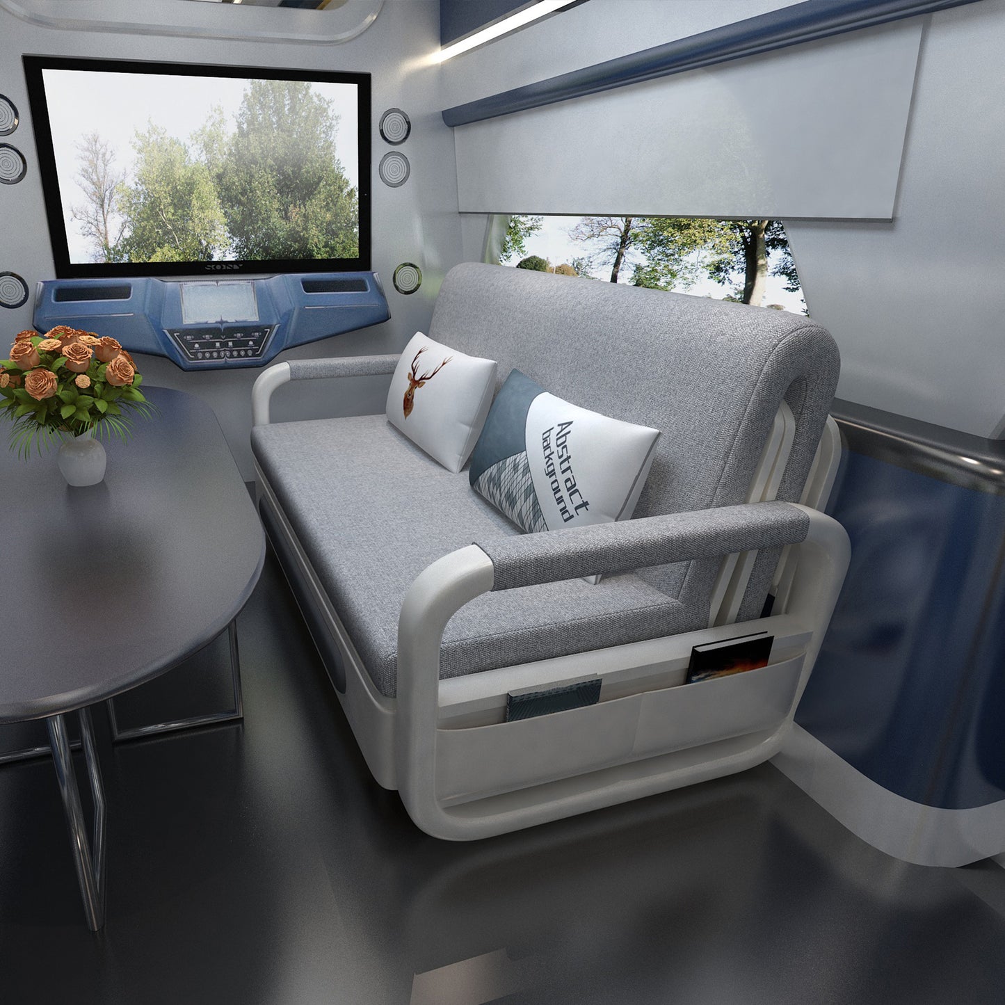 Minimalist Stretchable Sofa Bed with Built-In Storage for Small Spaces