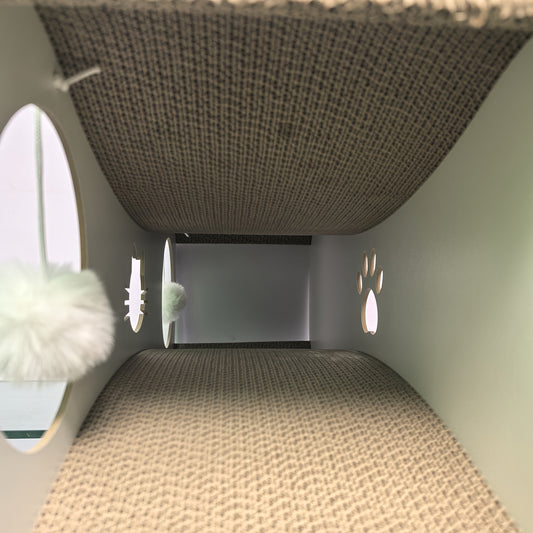 Indoor Cat Tunnel Scratching Board With Teaser Ball