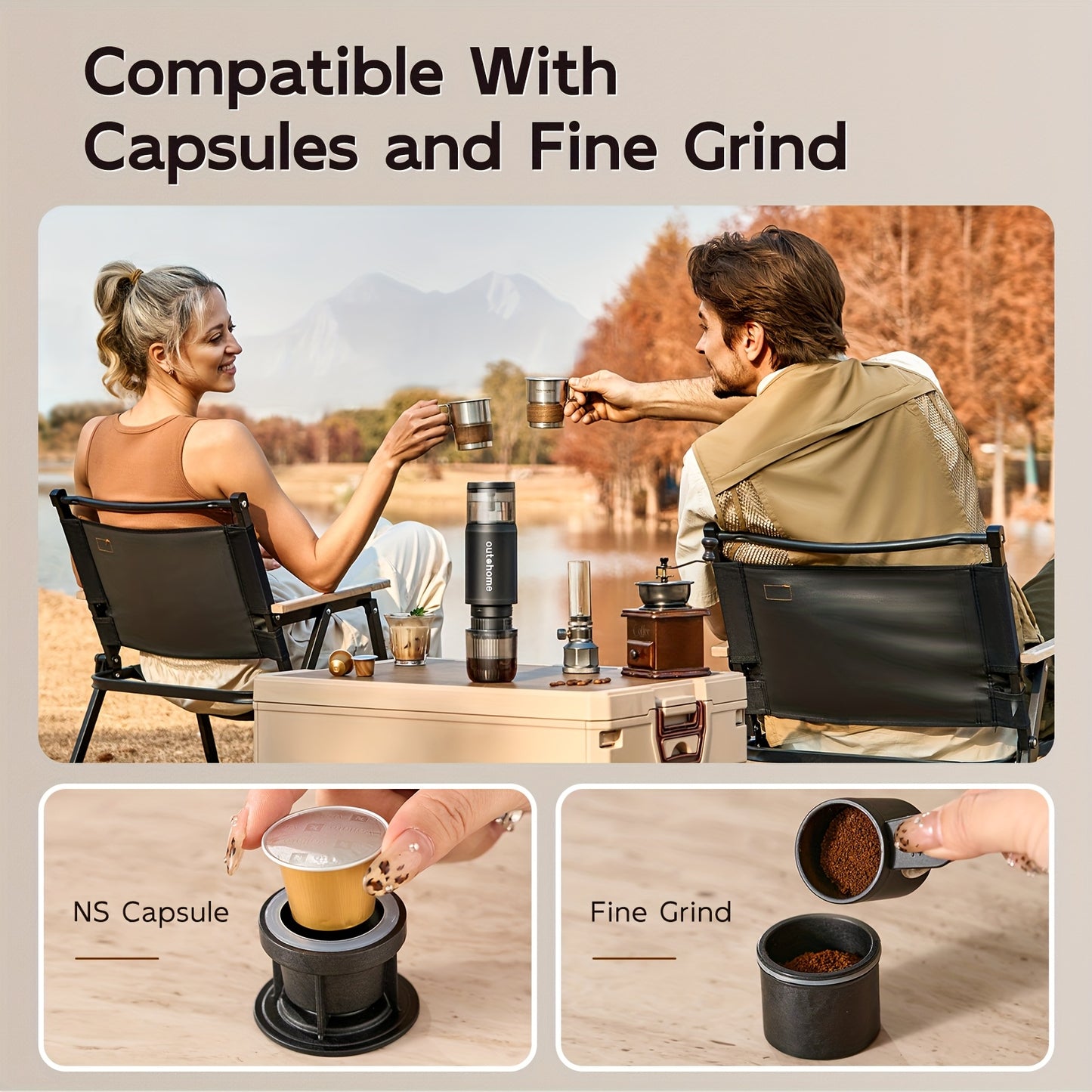 Portable Electric Espresso Machine With One Touch Operation