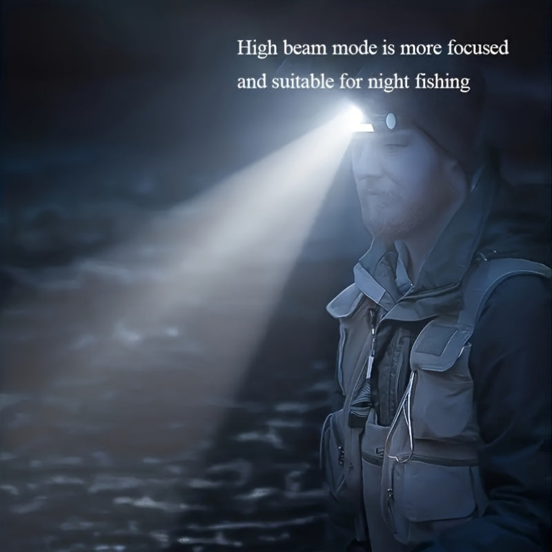LED Headlamp USB Rechargeable Adjustable Strap For Hiking