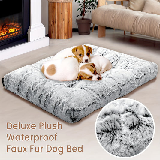 Calming Washable Dog Bed With Soft Faux Fur For Dogs