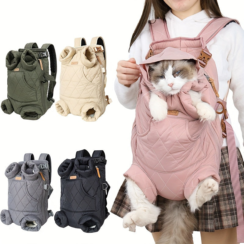 Adjustable Quilted Pet Carrier Backpack for Active Adventures