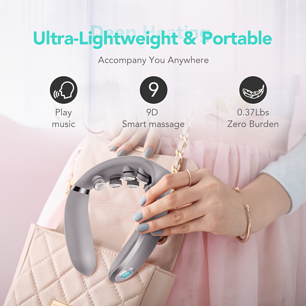 Neck Massager With Heat And 9D Shiatsu Vibration Cordless Deep Tissue