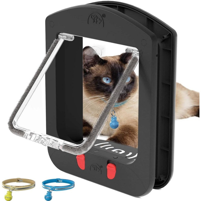 Pet Door With Four Way Locking Magnetic Flap And Collars